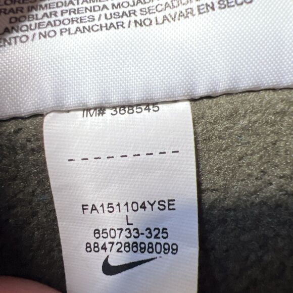 Nike Therma Fit Pullover Hoodie Mens Large Army Green Sweatshirt Fleece Sports - Picture 8 of 9